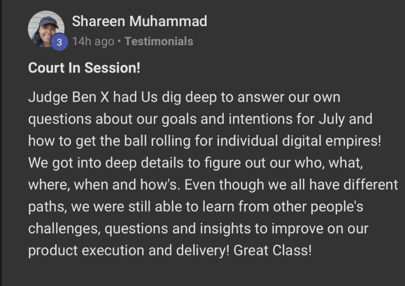 Shareen Muhammad testimonial